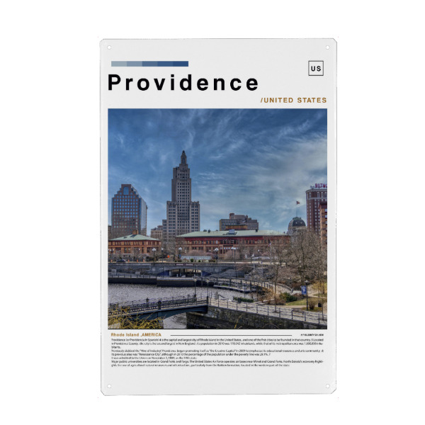 Holzbild "Cover der Zeitung Providence" artboxONE - Städte,Architektur