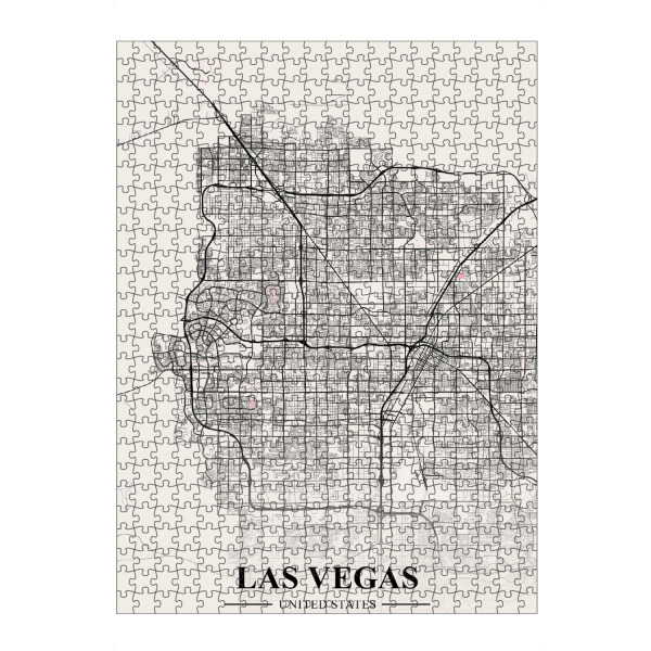Puzzle Ravensburger "Stadtplan Las Vegas" artboxONE - Städte / Los Angeles,Kartografie