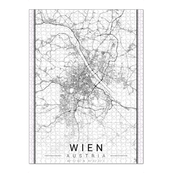 Puzzle Ravensburger "Wiener Stadtplan" artboxONE - Schwarzweiß,Städte / Wien,Kartografie