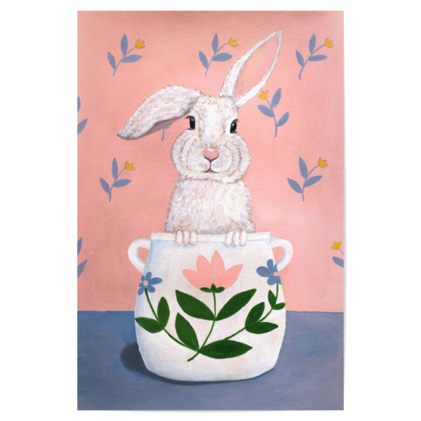 Poster "Kaninchen in einem Topf" artboxONE - Floral,Tiere