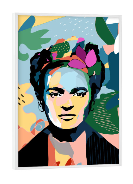 Poster mit weißem Rahmen "Porträt einer Mexikanerin" artboxONE - Floral,Abstrakt,Menschen