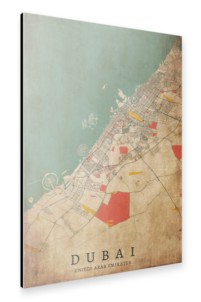 Alu-Dibond "Vintage Dubai City" 30x20 cm artboxONE