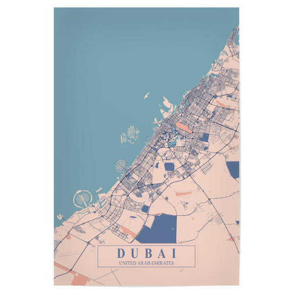 Poster 30x20 cm "CityMap Dubai" artboxONE - Städte / Dubai,Kartografie