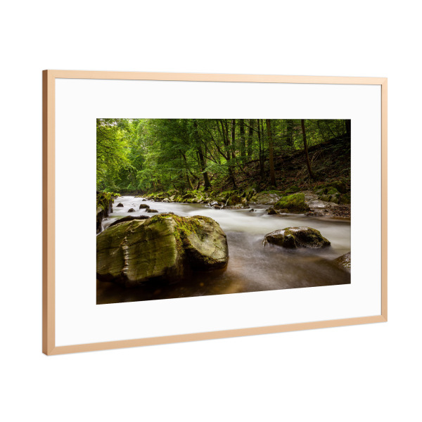 Poster mit Rahmen Kupfer "Die Schwarza in Thüringen" artboxONE - Natur