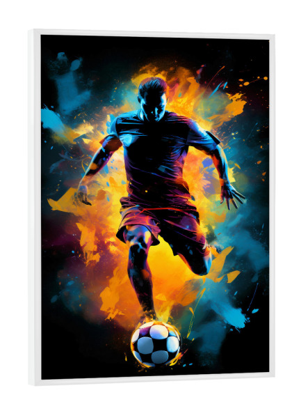 Poster mit weißem Rahmen "Football Colorful 8 (matart)" artboxONE - Sport / Fußball