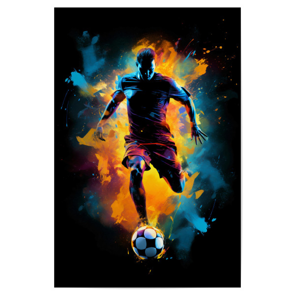 Poster "Football Colorful 8 (matart)" artboxONE - Sport / Fußball - Fußball,Fußballspieler,Spieler,Ball,Mannschaft,Sport,Bunt,Aquarell