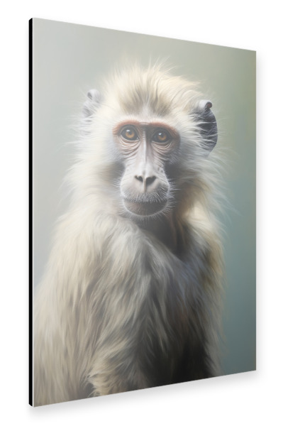 Alu-Dibond "Pavian auf hellgrau" 30x20 cm artboxONE