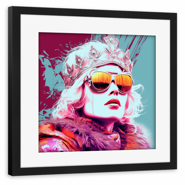 Poster mit Rahmen schwarz "ROSA EISKÖNIGIN" artboxONE - Menschen,Schwarzweiß,Fashion,Für Mama