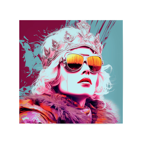 Poster 20x20 cm "ROSA EISKÖNIGIN" artboxONE - Menschen,Schwarzweiß,Fashion,Für Mama - Rosa,Schönheit,Pop-art,Eiskönigin,Eis,Frau,Künstlerisch