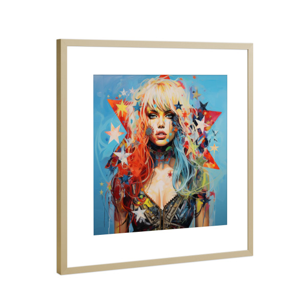 Poster mit Rahmen Gold "STERNGESCHICHTEN" artboxONE - Für Kinder,Menschen,Fiktion,Für Mama