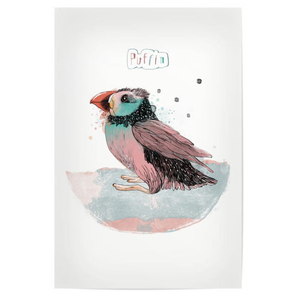 Poster "Lea Schulze - Papageientaucher" artboxONE - Typografie,Für Kinder,Tiere