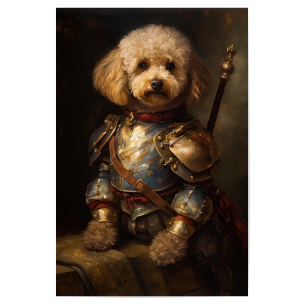 Poster 30x20 cm "Pudelritter" artboxONE - Tiere,Lustig
