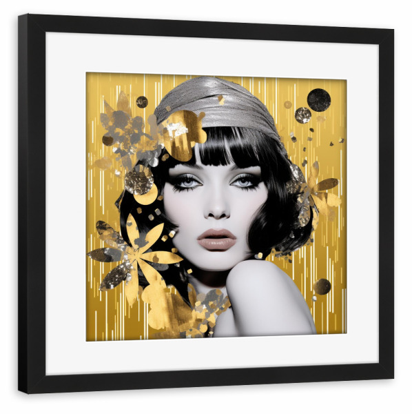 Poster mit Rahmen schwarz "SILBERNER GLAMOUR" artboxONE - Menschen,Fashion,Für Mama