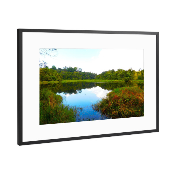 Poster mit Rahmen Schwarz (Metallic) "See im Dschungel" artboxONE - Natur,Reise,Reise / Asien,Reise / Länder