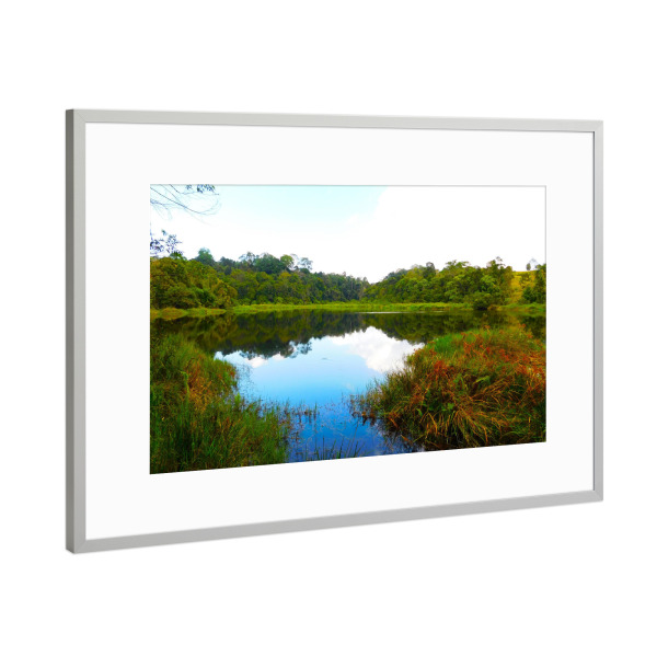 Poster mit Rahmen Silber "See im Dschungel" artboxONE - Natur,Reise,Reise / Asien,Reise / Länder