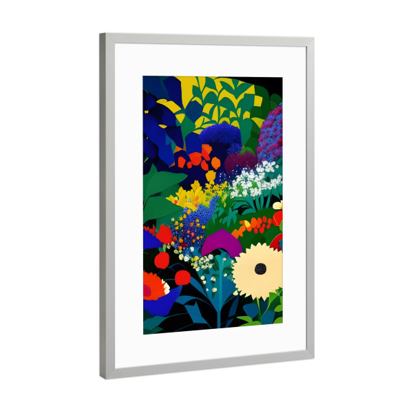 Poster mit Rahmen Silber "Ein wunderschön dunkler Geist" artboxONE - Floral