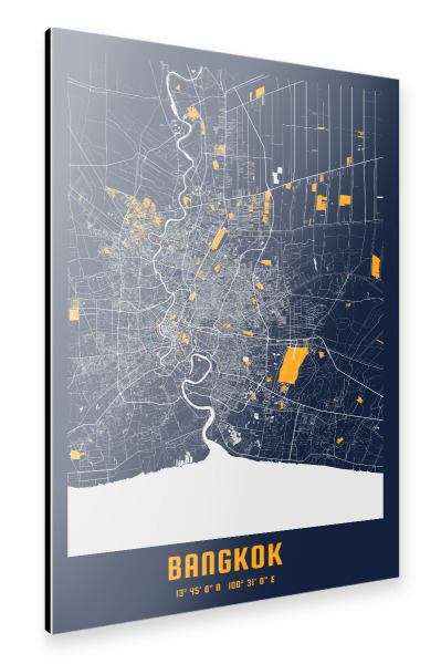 Alu-Dibond "City Map Bangkok" 30x20 cm artboxONE