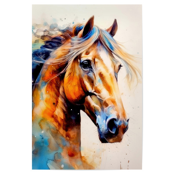 Poster 30x20 cm "Pferd Aquarellkunst K" artboxONE - Tiere - Pferd,Pferde,Tier,Aquarell,Malerei,Pony