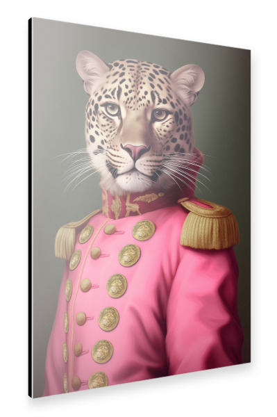 Alu-Dibond "Gemälde pink Leopard" 30x20 cm artboxONE