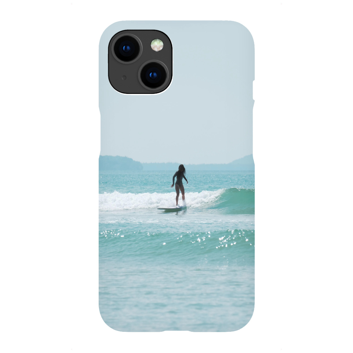 iPhone "Surfen unter blauem Himmel" Premium-Case Handyhülle artboxONE