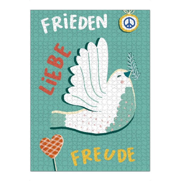 Puzzle Ravensburger "Frieden, Liebe, Freude" artboxONE - Typografie,Für Kinder,Tiere,Liebe,Weihnachten