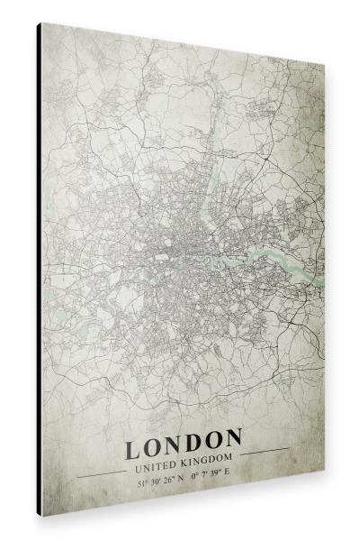 Alu-Dibond "London Vintage CityMap" 30x20 cm artboxONE