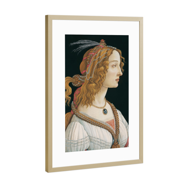 Poster mit Rahmen Gold "Idealisiertes Porträt einer Dame" artboxONE - Menschen,Für Mama,Für Papa