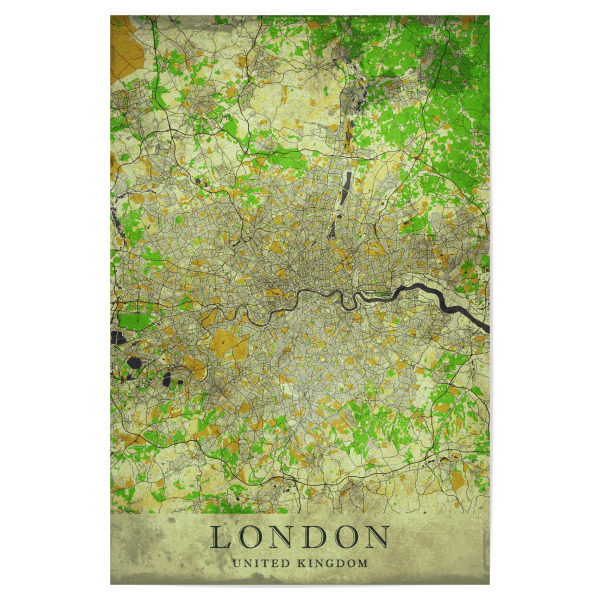 Poster "London Vintage City Map" artboxONE - Städte / London,Kartografie
