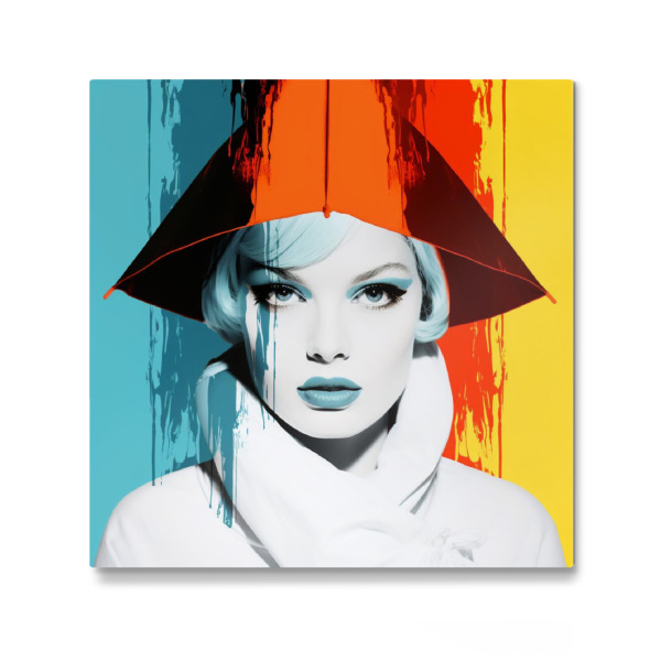 Galerie-Print "SCHNEEFLOCKEN FRAU ORANGE" 30x30 cm artboxONE