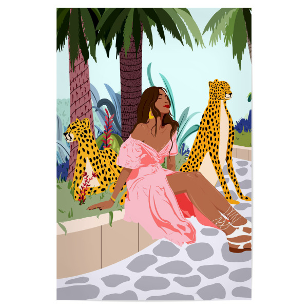 Poster "Geisttier" artboxONE - Tiere,Menschen - Gepard,Tiger,Tierwelt,Tiere,Tier,Katze,Wild,Bohemien,Boho,Garten,Tropisch,Dschungel,Reise,Sommer,Mode