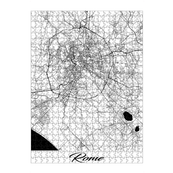 Puzzle Ravensburger "Rom City Map" artboxONE - Schwarzweiß,Städte / Rom,Kartografie