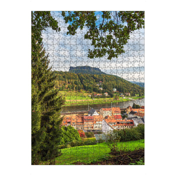 artboxONE Puzzle "Stadt, Fluss, Berg" artboxONE - Natur,Reise,Architektur