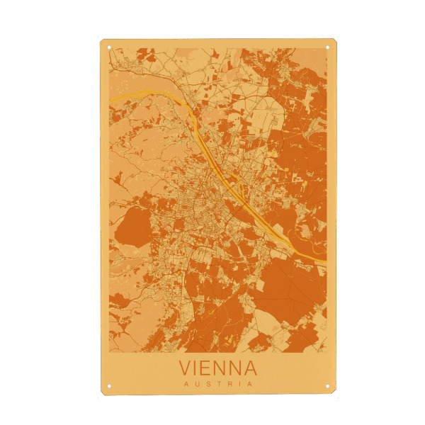 Holzbild "Wiener Stadt Karte" artboxONE - Städte / Wien,Kartografie