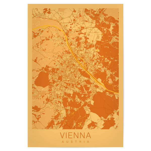 Poster 30x20 cm "Wiener Stadt Karte" artboxONE - Städte / Wien,Kartografie