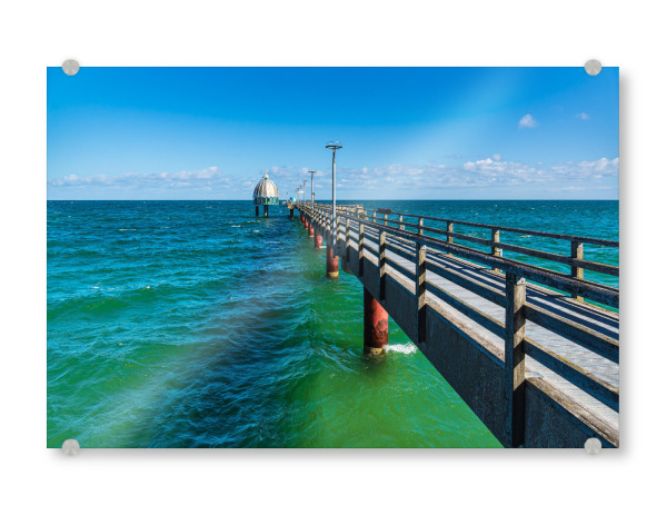 Acrylglasbild "Ostsee, Seebrücke, Wolken" artboxONE - Natur,Reise,Architektur,Reise / Strand und Meer