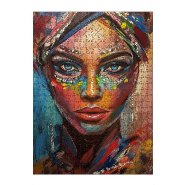 artboxONE Puzzle "Bunte Wüstenfrau" artboxONE - Abstrakt,Menschen,Reise / Afrika