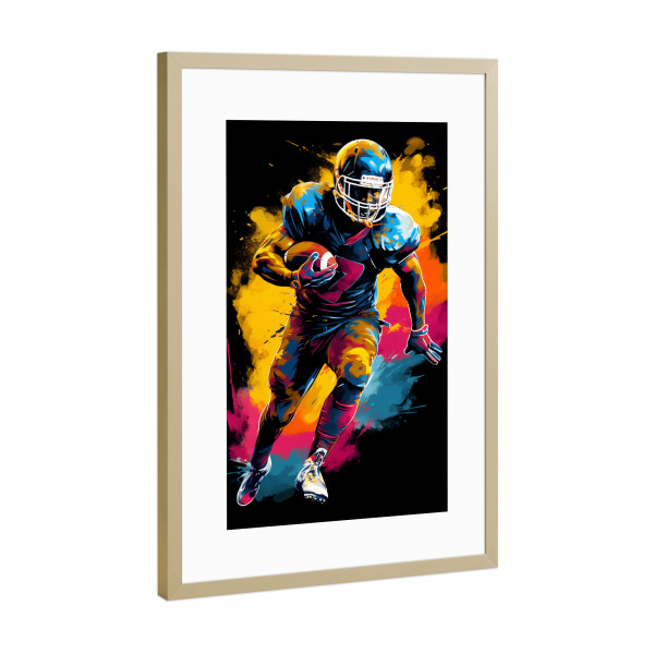 Poster mit Rahmen Gold "AF (NFL) Colorful 4 (matart)" artboxONE - Sport