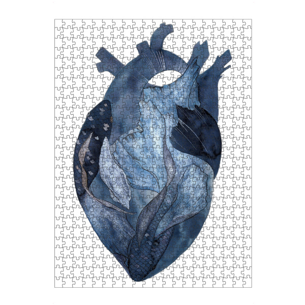 Puzzle Ravensburger "Blue heart for the sea" artboxONE - Natur,Tiere,Abstrakt,Reise / Strand und Meer,Unterwasser