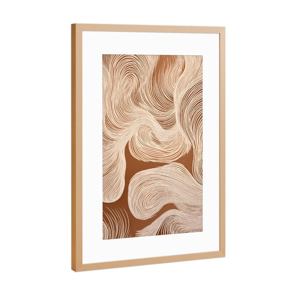Poster mit Rahmen Kupfer "Wellenrausch" artboxONE - Natur,Floral,Abstrakt