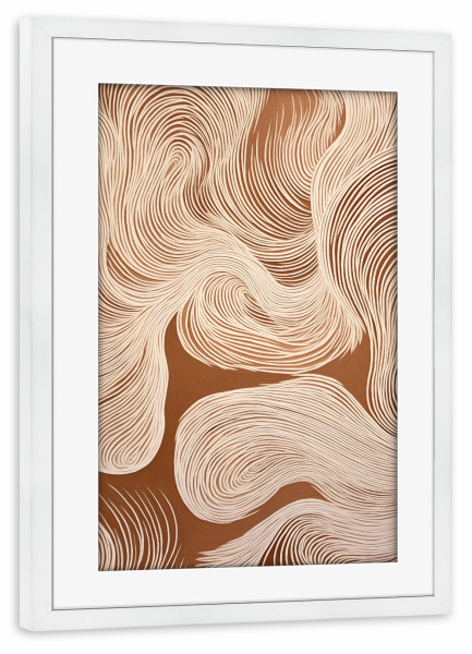 Poster mit Rahmen weiß "Wellenrausch" artboxONE - Natur,Floral,Abstrakt