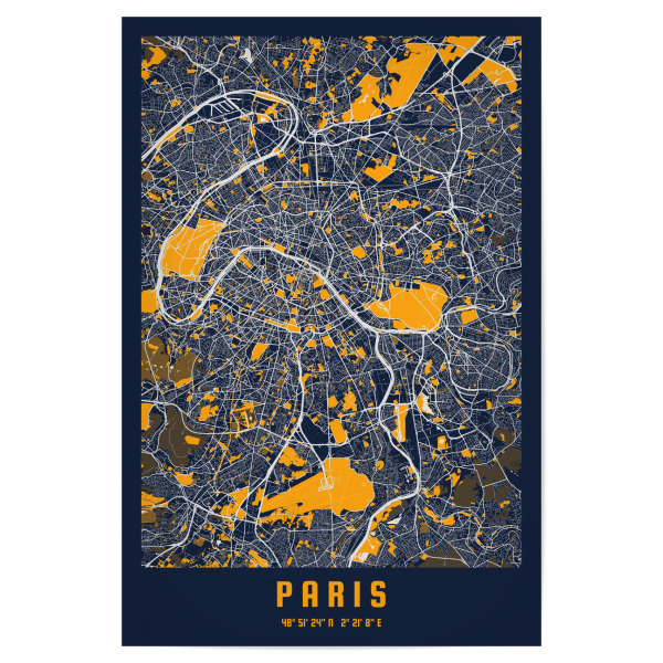 Poster 30x20 cm "Paris City Map Karte" artboxONE - Städte / Paris,Kartografie