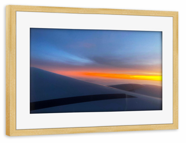Poster mit Rahmen kiefer "Sonnenaufgang über den Wolken" artboxONE - Reise,Reise / Länder