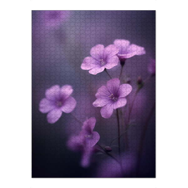 Puzzle Ravensburger "Foto von zarten violetten Blüten" artboxONE - Floral,Tiere