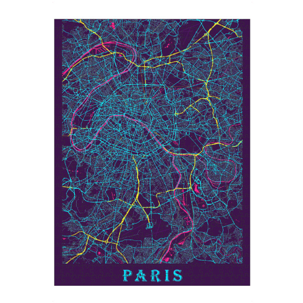 Puzzle Ravensburger "Paris Design Karte" artboxONE - Städte / Paris,Kartografie