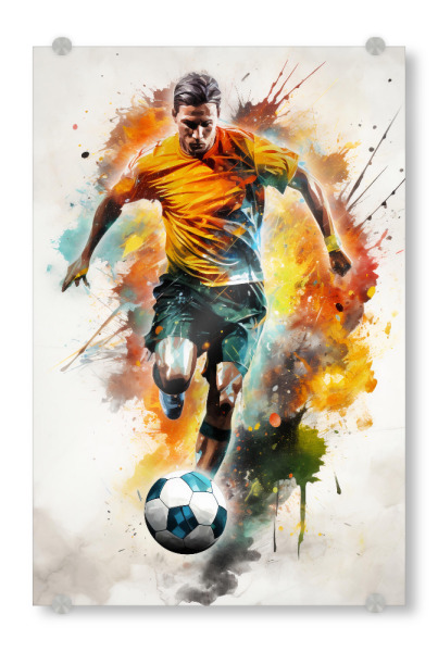 Acrylglasbild "Football Watercolor 11 (matart)" artboxONE - Sport,Sport / Fußball