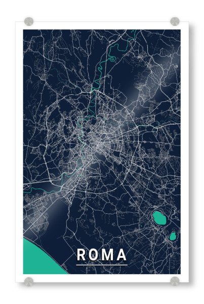 Acrylglasbild "Rom CityMap" artboxONE - Städte / Rom,Kartografie