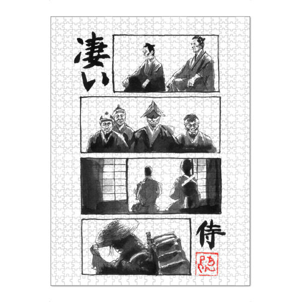 Puzzle Ravensburger "Manga-Seite" artboxONE - Reise / Asien - Manga,Sumie,Japan,Samurai,Geisha - Bild manga
