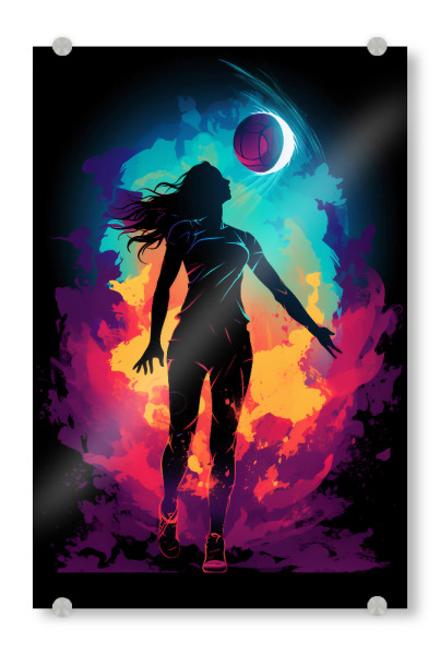 Acrylglasbild "Volleyball Colorful 4 (matart)" artboxONE - Sport - Volleyball,Ball,Volleyballspieler,Spieler,Team,Sport,Volleyball