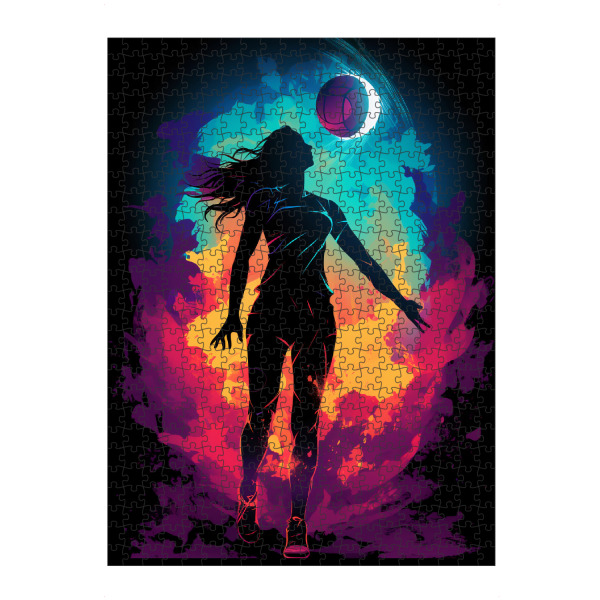 Puzzle Ravensburger "Volleyball Colorful 4 (matart)" artboxONE - Sport - Volleyball,Ball,Volleyballspieler,Spieler,Team,Sport,Volleyball