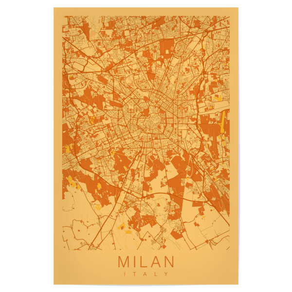 Poster 30x20 cm "Milan Map" artboxONE - Städte / Mailand,Kartografie